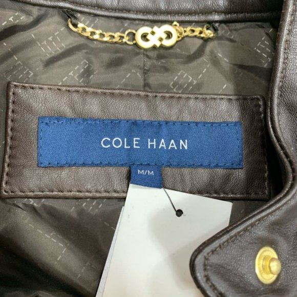 Cole Haan Leather Moto Jacket - Picture 5 of 6